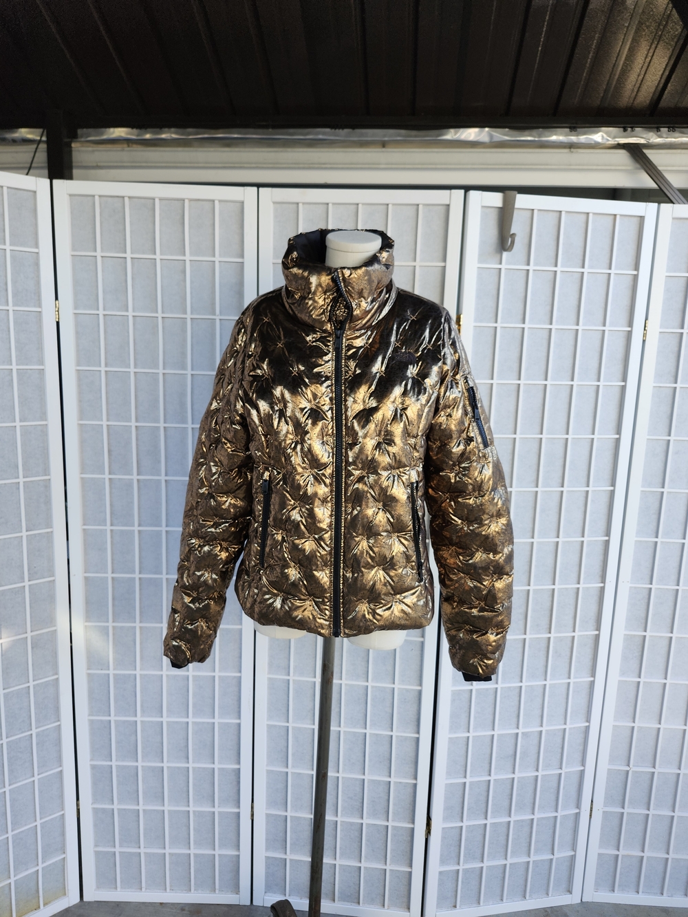 The North Face Women's Metallic Bronze Quilted Puffer Jacket